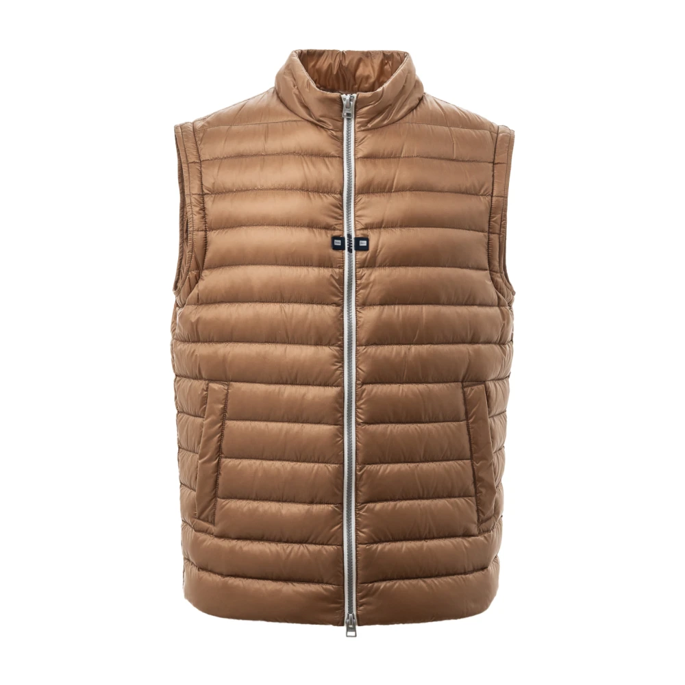 Herno Ultralichte Nylon Bomber met Afneembare Mouwen Brown Heren