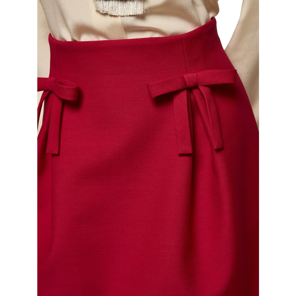 Valentino Rode hoge taille geplooide rok Red Dames
