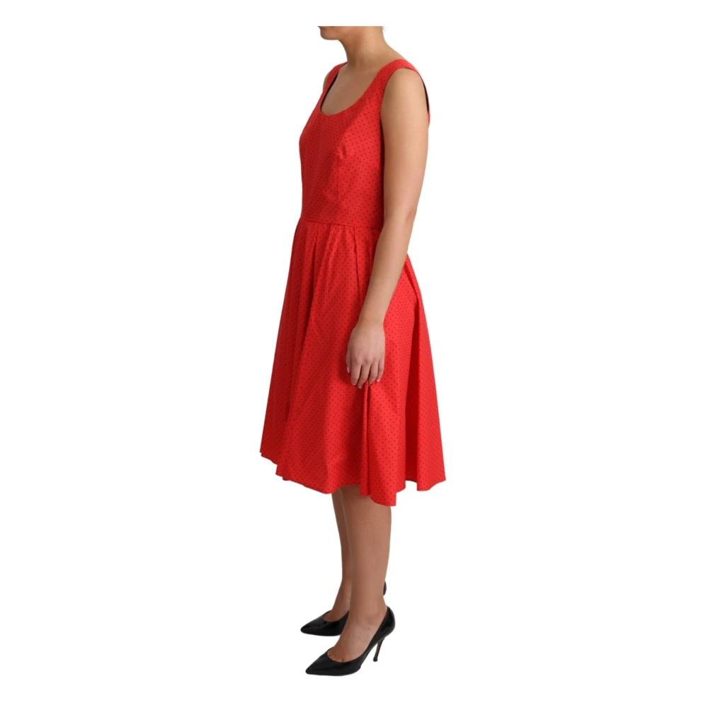 Dolce & Gabbana Rode polkadot A-lijn dagjurk Red Dames