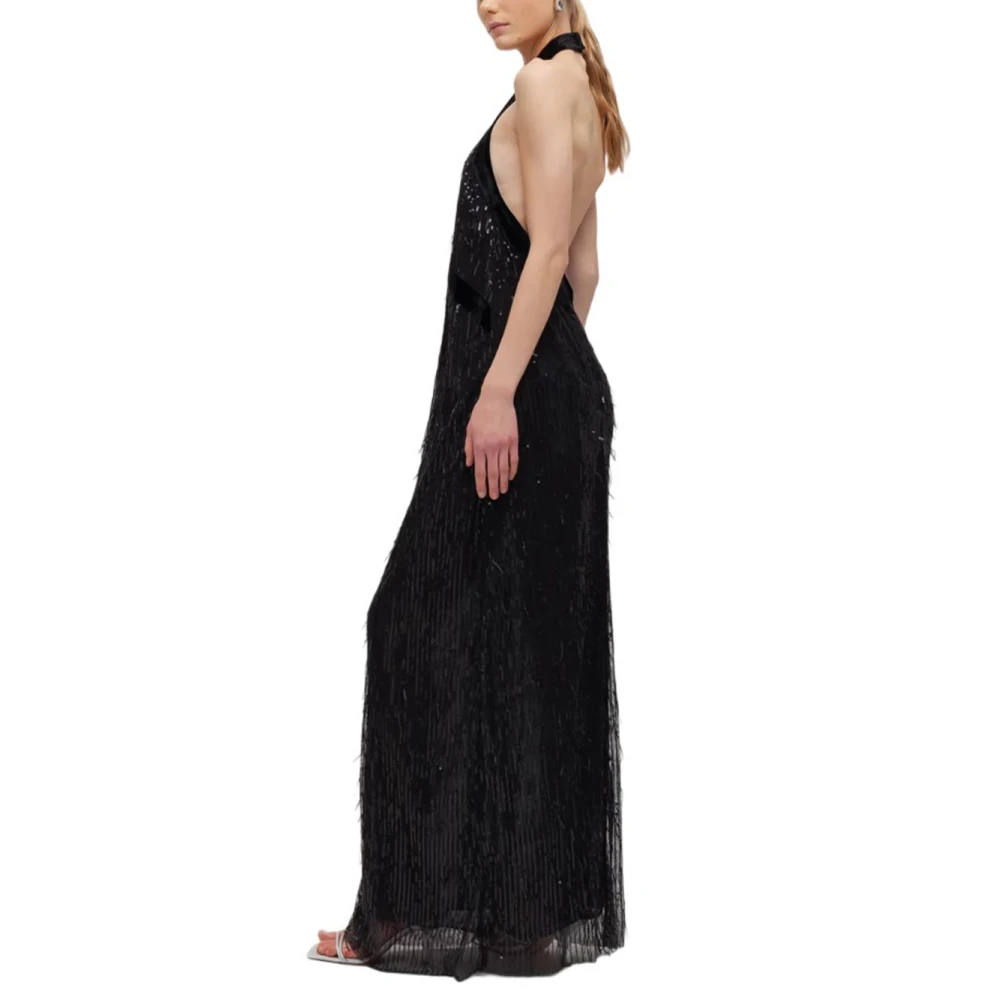 Weili Zheng Elegante Gatsby-stijl Paillettenjurk Black Dames