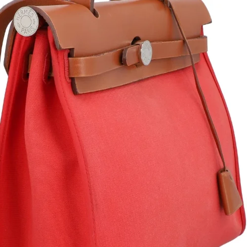 Hermès Vintage Pre-owned Canvas handbags Red Dames