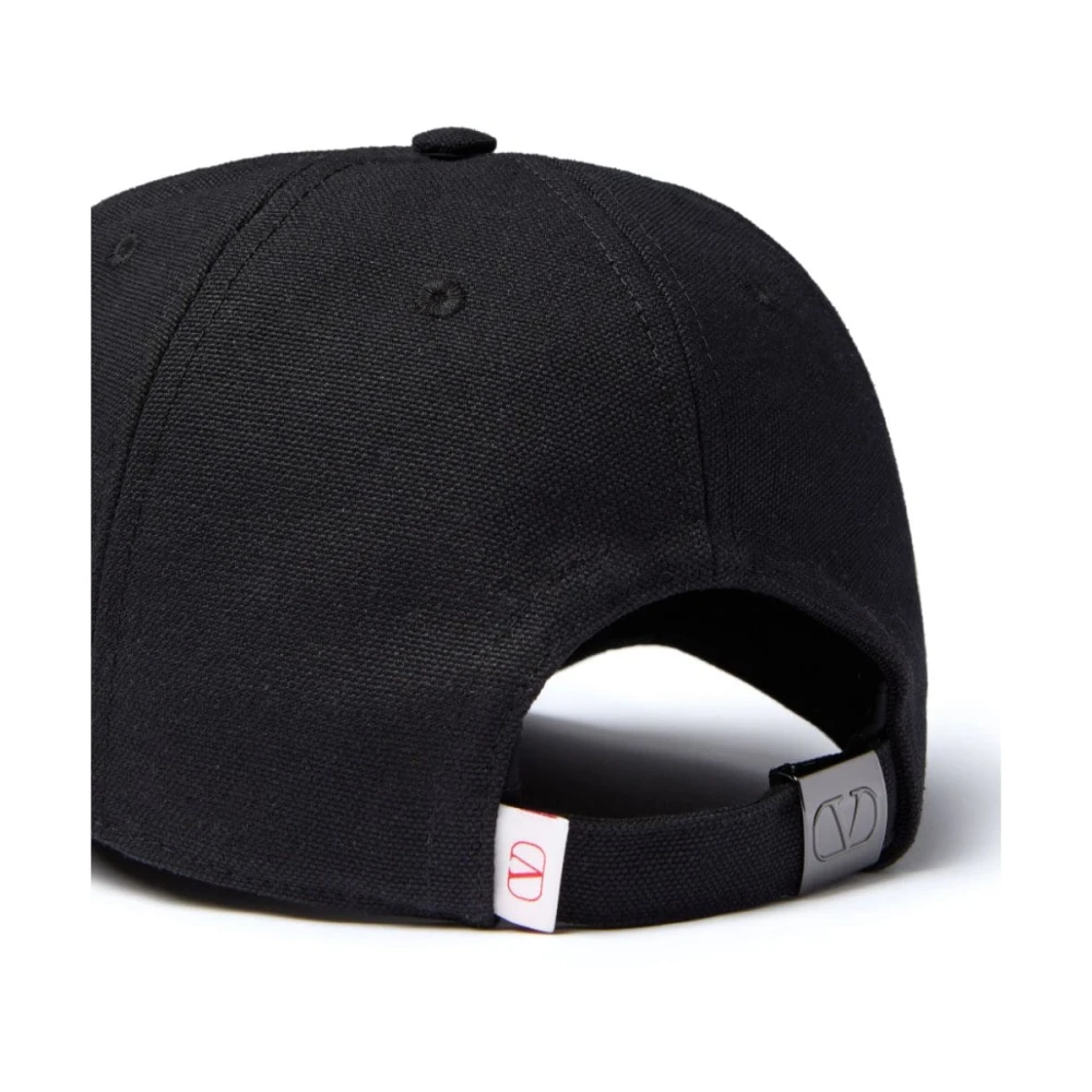 Valentino Garavani Zwarte VLogo Signature Verstelbare Band Hoed Black Heren