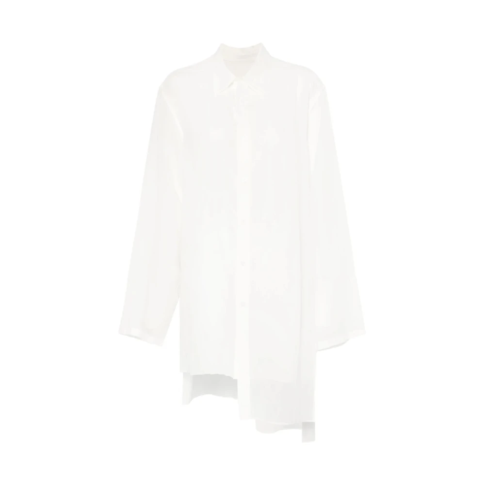 Yohji Yamamoto Witte Klassieke Kraag Lange Mouw Shirt White Heren