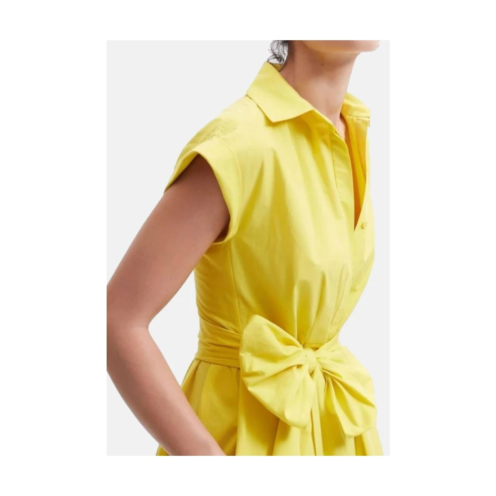 Carolina Herrera Gele overhemdjurk met strik Yellow Dames