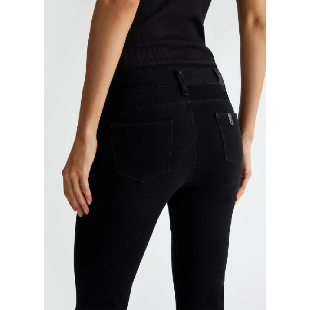 Liu Jo Hoge taille crop flare jeans Black Dames