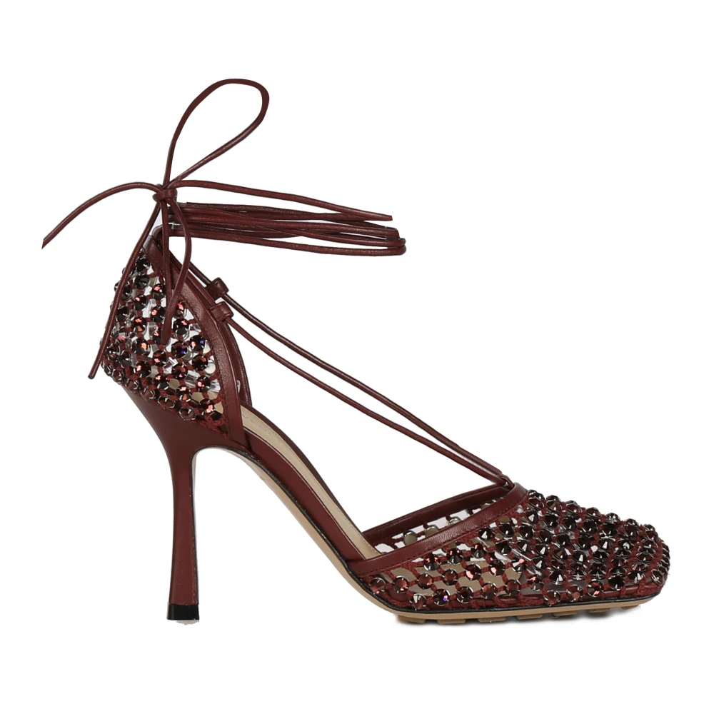 Bottega Veneta Rode Strass-versierde Sandalen Red Dames