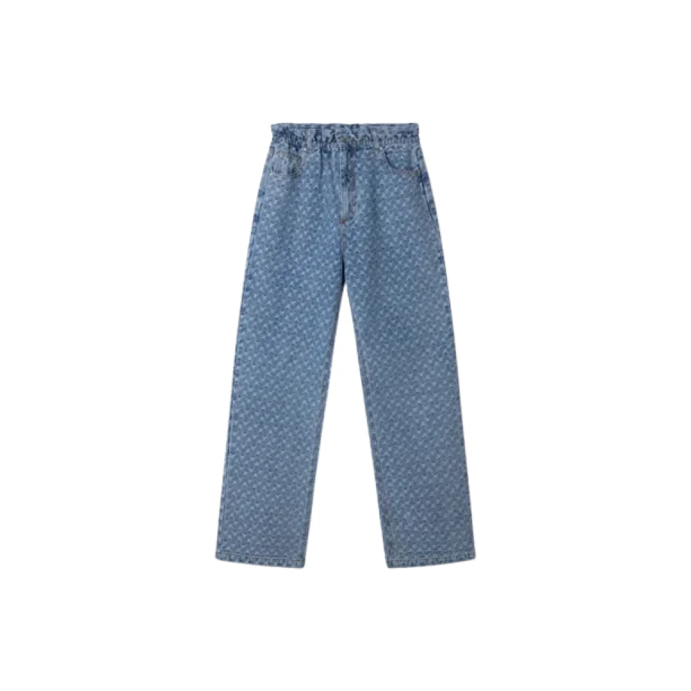 Alix The Label Jacquard Denim Jeans Gray Dames