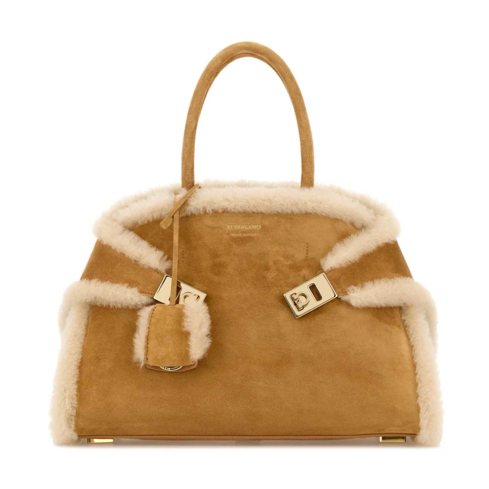 Salvatore Ferragamo Suede Hug Handtas Brown Dames