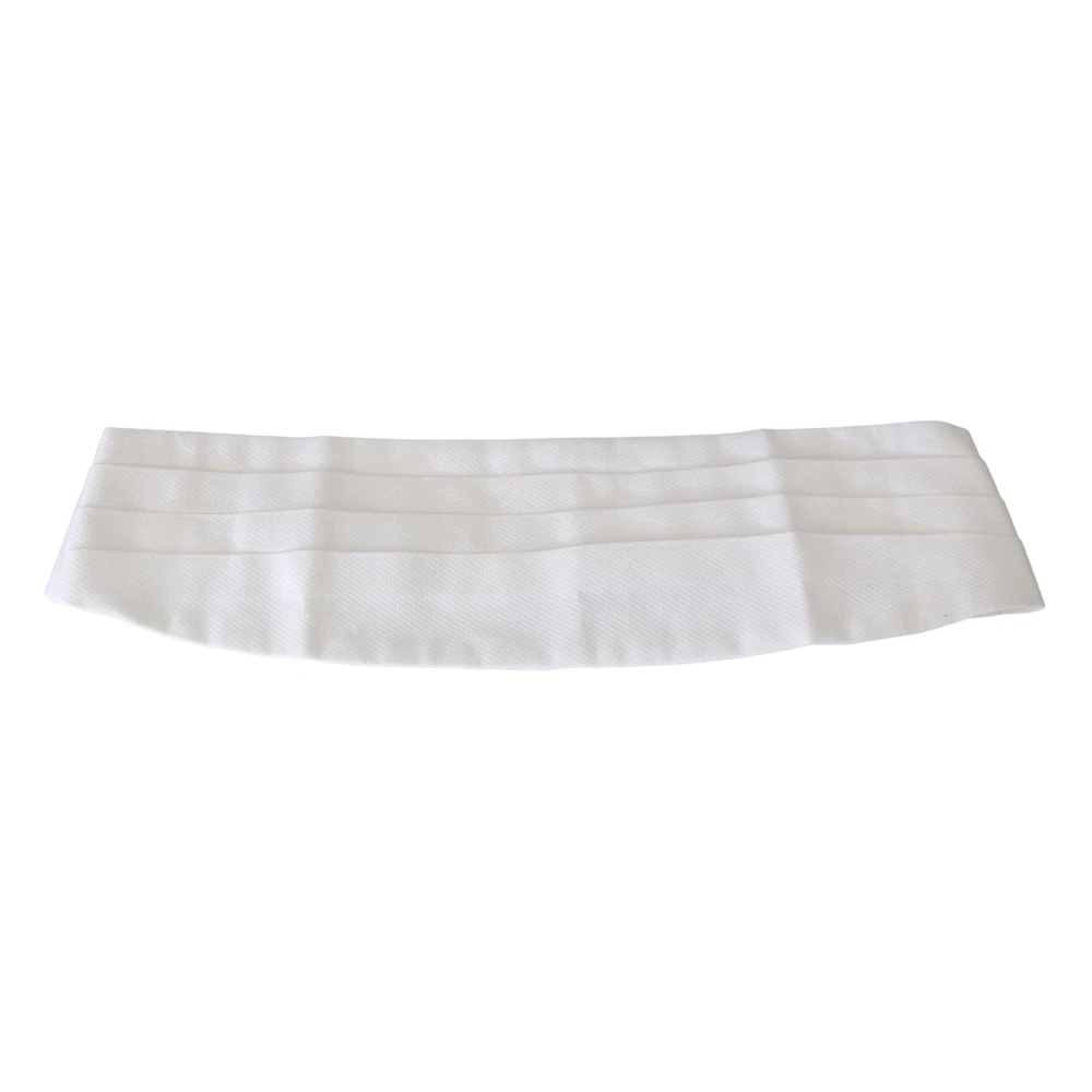 Dolce & Gabbana Men's White Belts, 2XL, Silk Satin Cummerbund