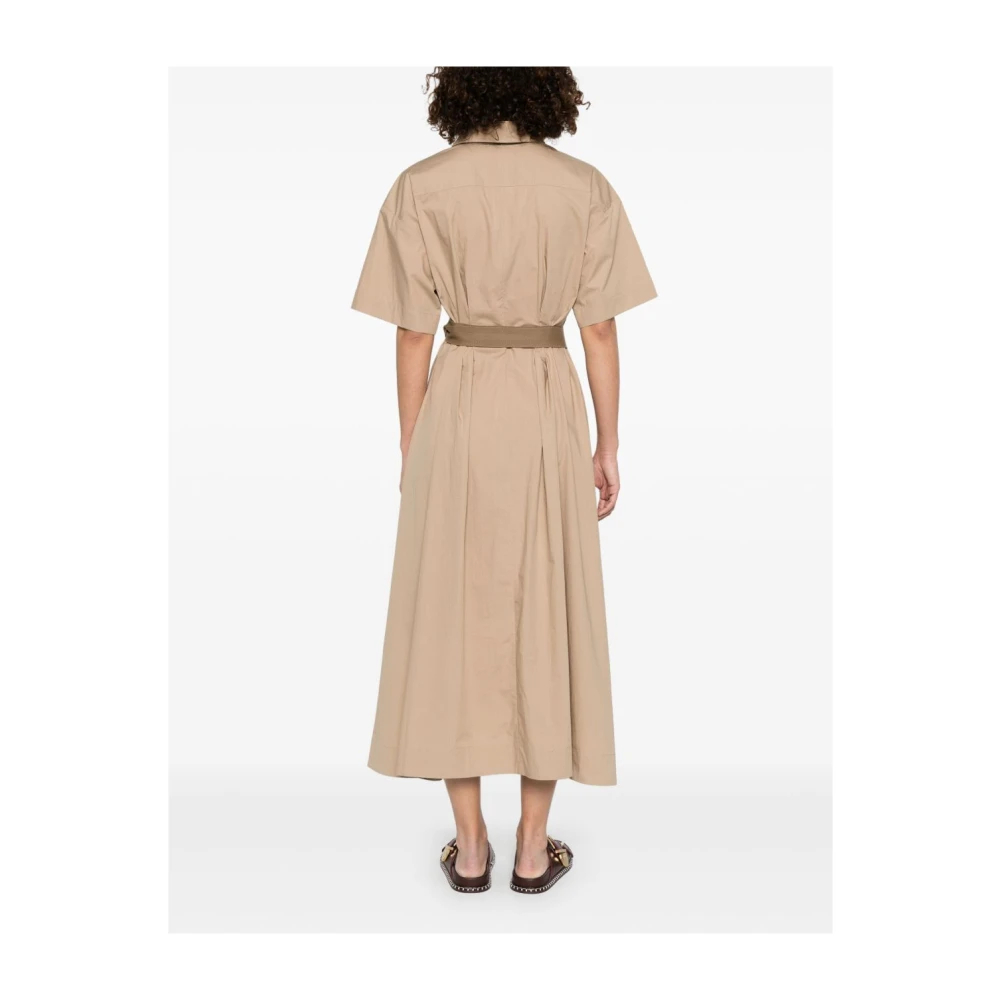 BRUNELLO CUCINELLI Beige Overhemdjurk met V-hals Beige Dames