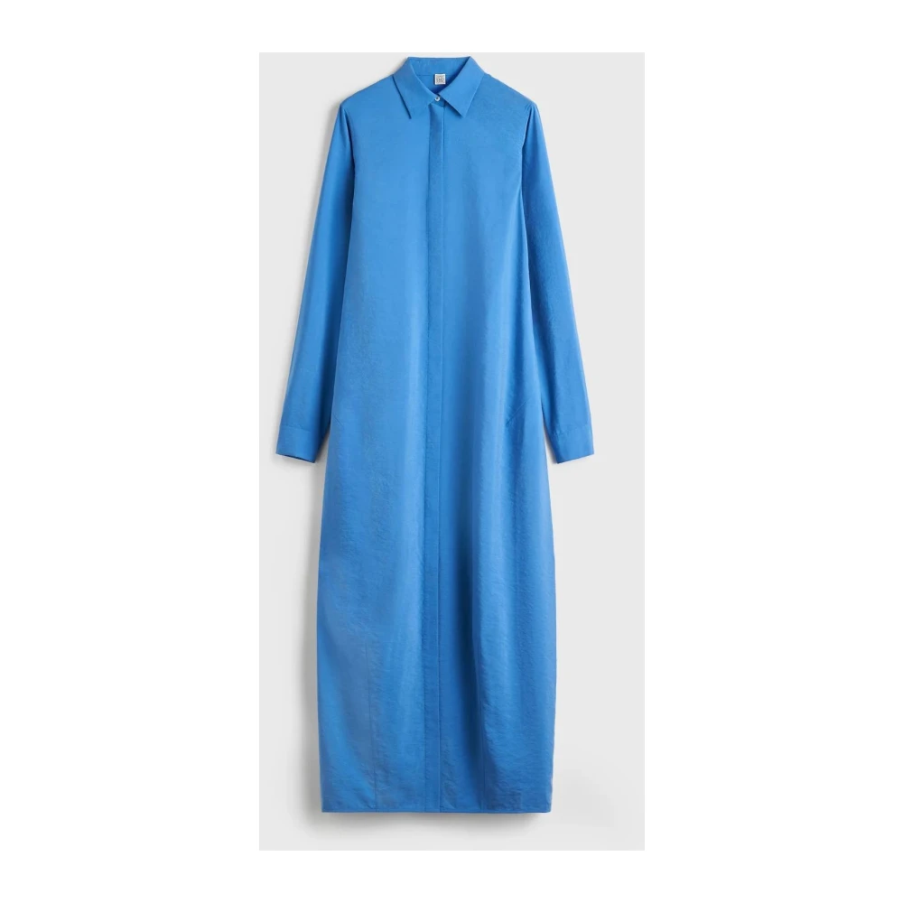 TotêMe Blauwe Zijden Overhemdjurk Blue Dames