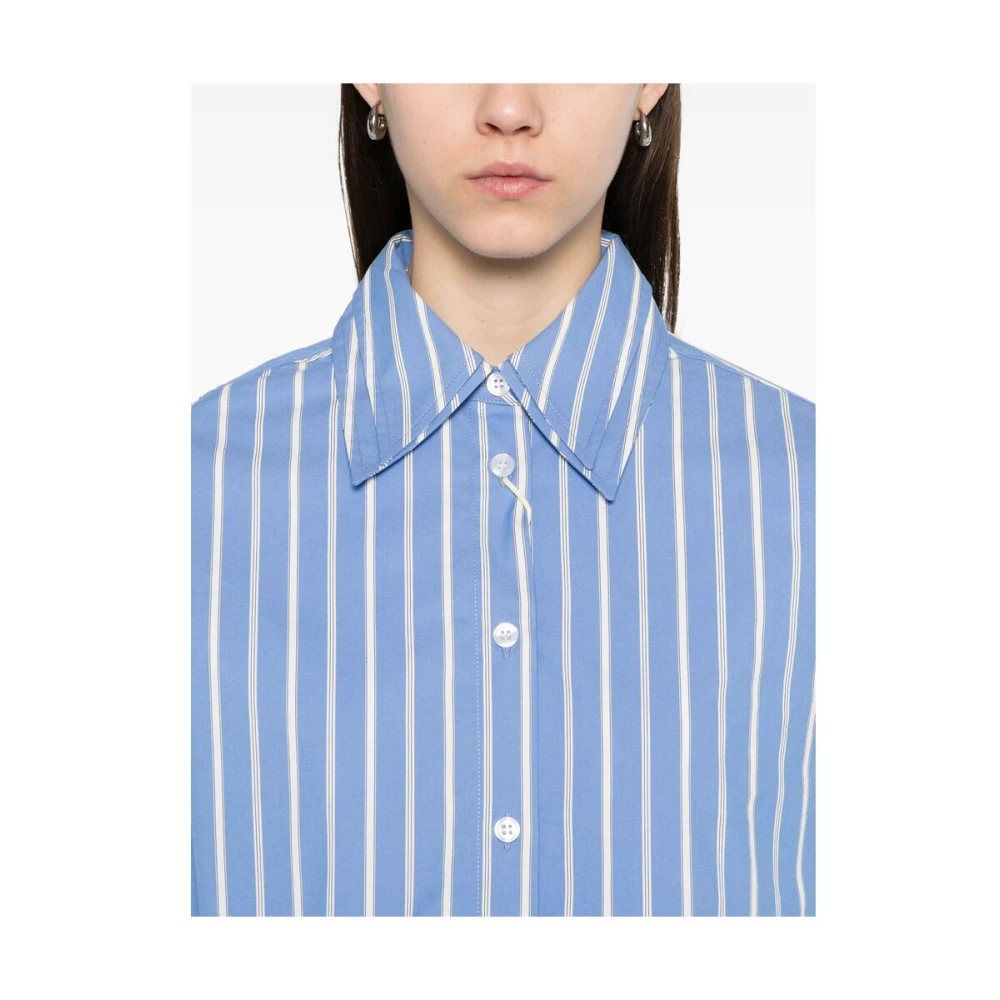 Axel Arigato Blauw overhemd met knopen en plooi op de rug Blue Dames