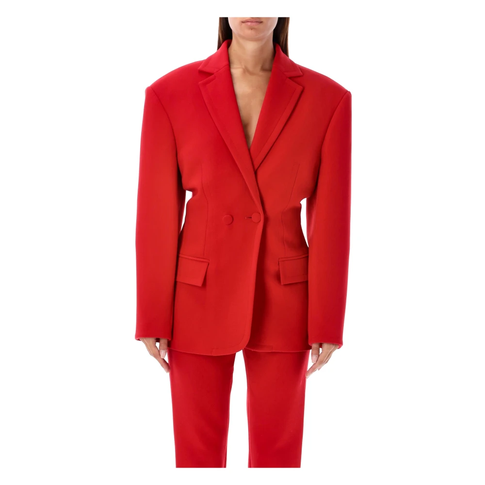 Magda Butrym Rode Oversized Wollen Blazer Red Dames