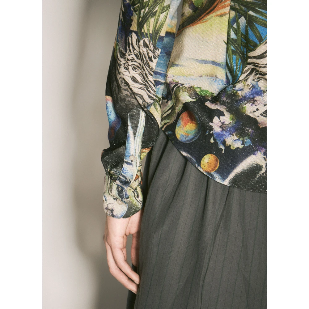 Martine Rose Glitter Grafisch Print Stretch Shirt Multicolor Heren