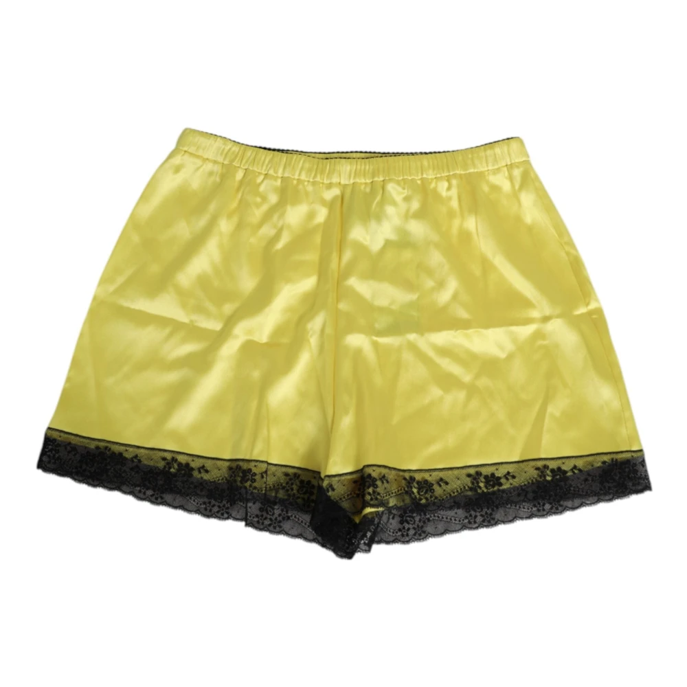 Dolce & Gabbana Gul Satin Silke Underkläder Shorts