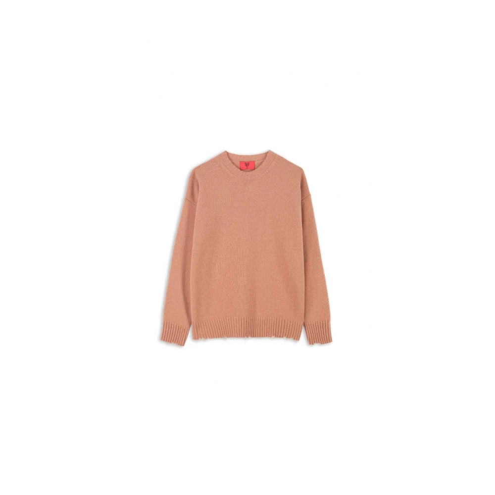 Aniye By Zachte wollen trui met stoere details Pink Dames