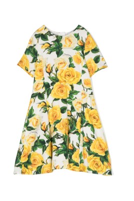 rose-print-flared-skirt-dress