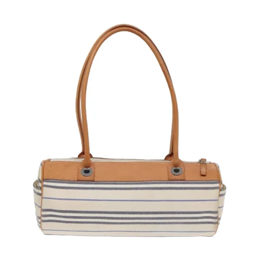 Burberry Vintage Pre-owned Canvas shoulder-bags White Dames
