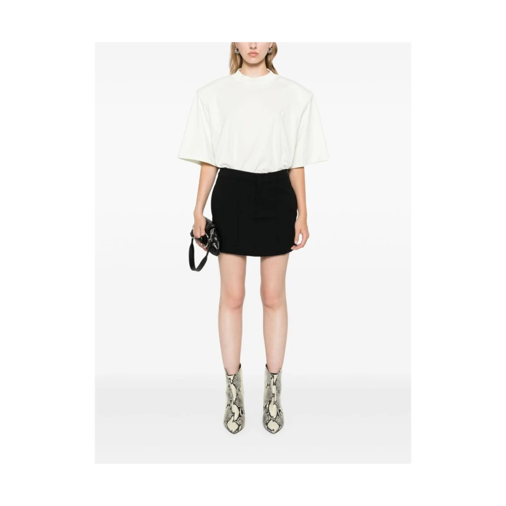 Isabel marant Zwarte Crepe Rok met Naaddetails Black Dames
