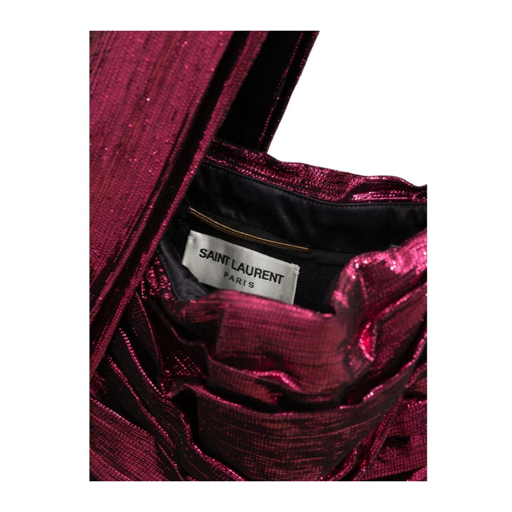 Saint Laurent Luxueuze Fuchsia Viscose Jurk met Details Pink Dames