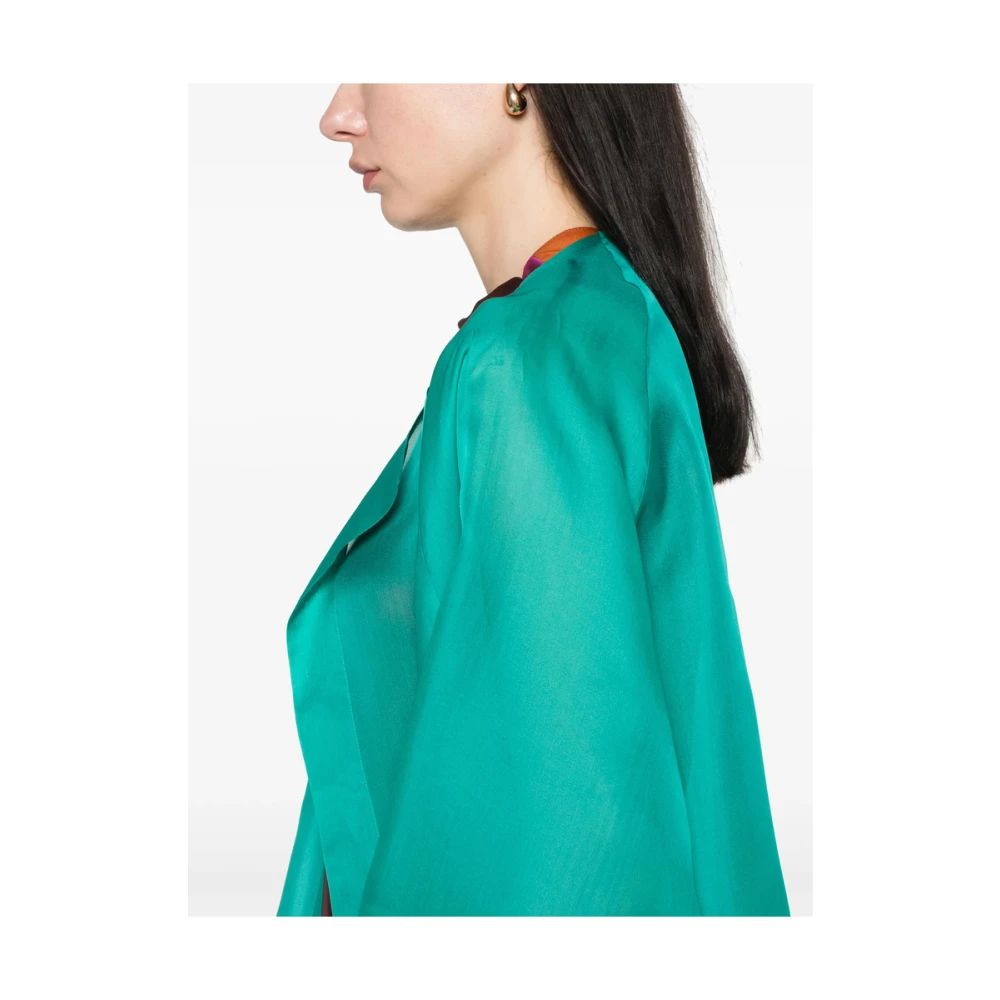 Gianluca Capannolo Teal Blue Open Front Jas Blue Dames
