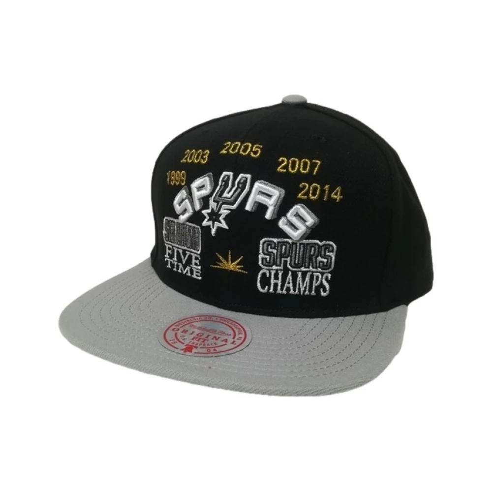 Mitchell & Ness Zwarte Spurs Champ Snapback Hoed Black Heren