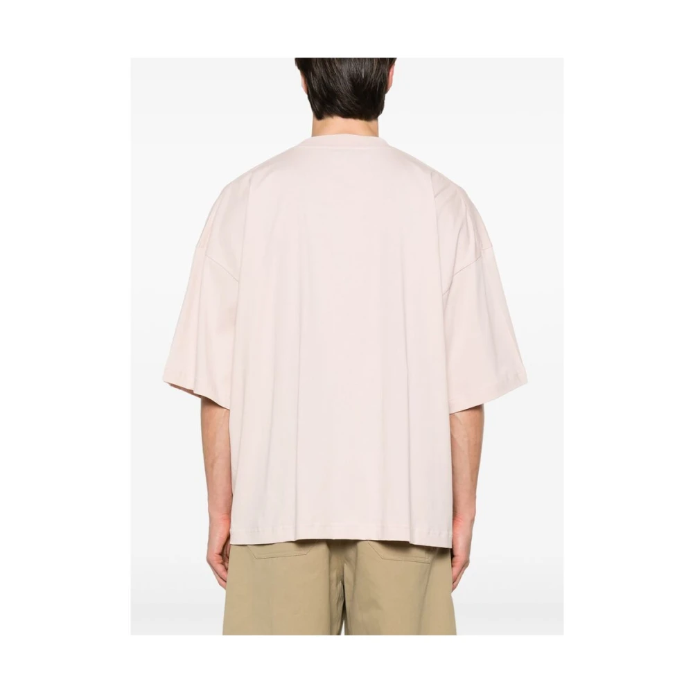 Studio Nicholson Lichtroze Crew Neck T-shirt Pink Heren