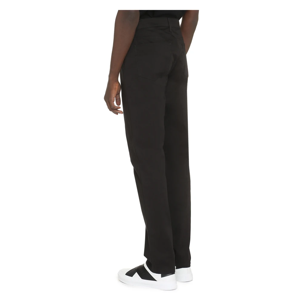 Moschino Katoenen Stretch Broek met Metalen Logo Black Heren