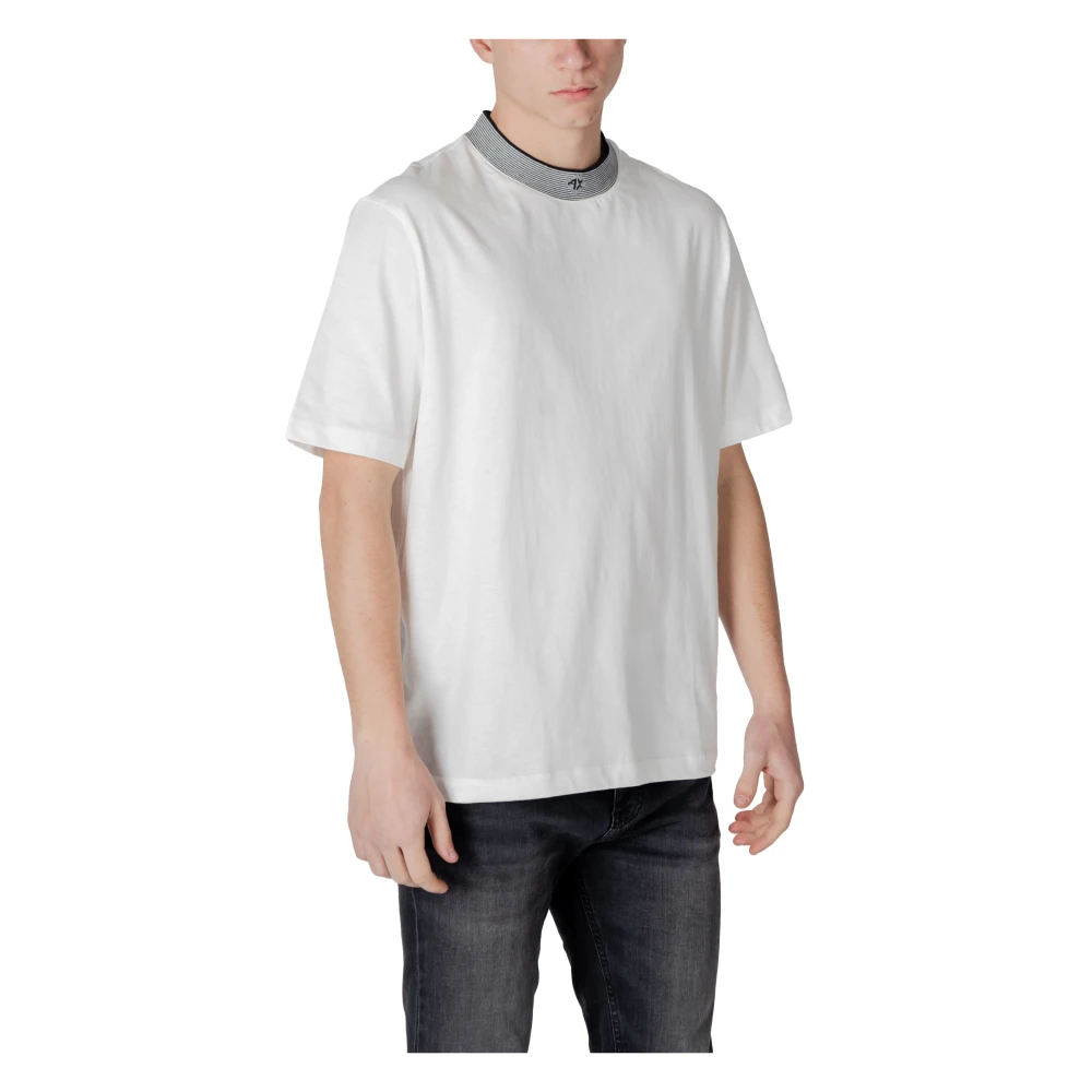 Armani Exchange Katoenen T-shirt korte mouwen lente zomer White Heren