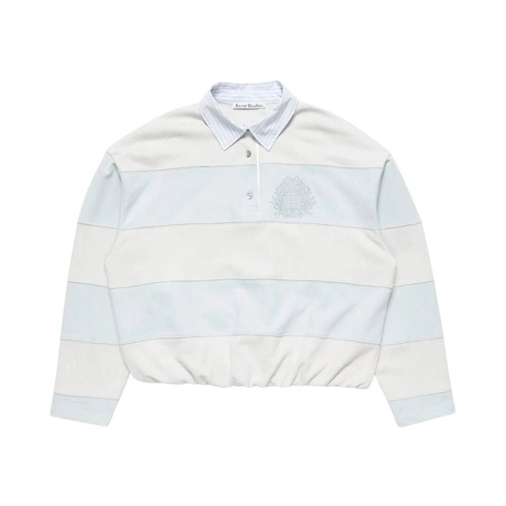 Acne Studios , Sweatshirts, Female, Gray, S, Striped Polo Sweatshirt - Image 2
