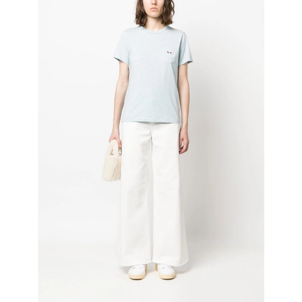 7 For All Mankind Wijde Jeans Denim Blue White Dames