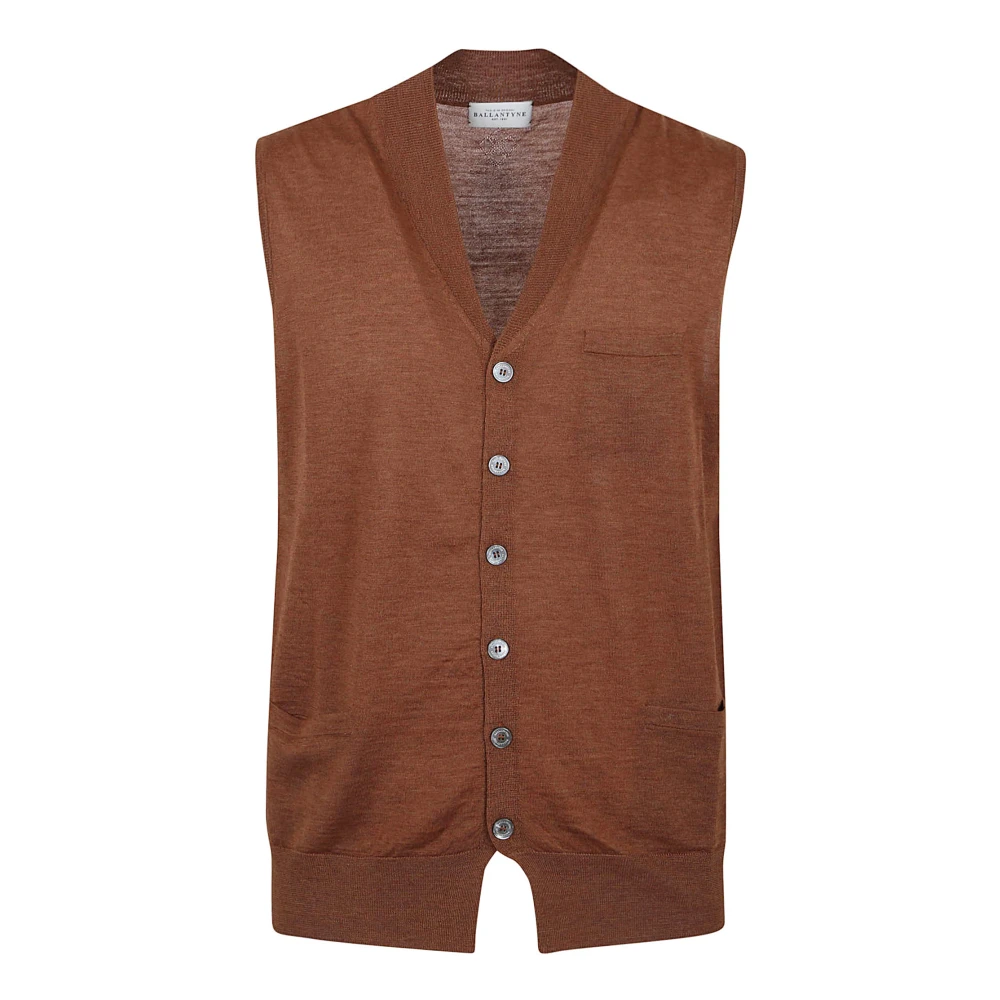 Ballantyne Klassieke V-hals Gilet Brown Heren