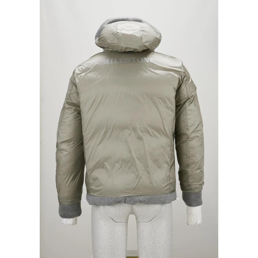 Milestone Melange Wollen Pufferjas Gray Heren