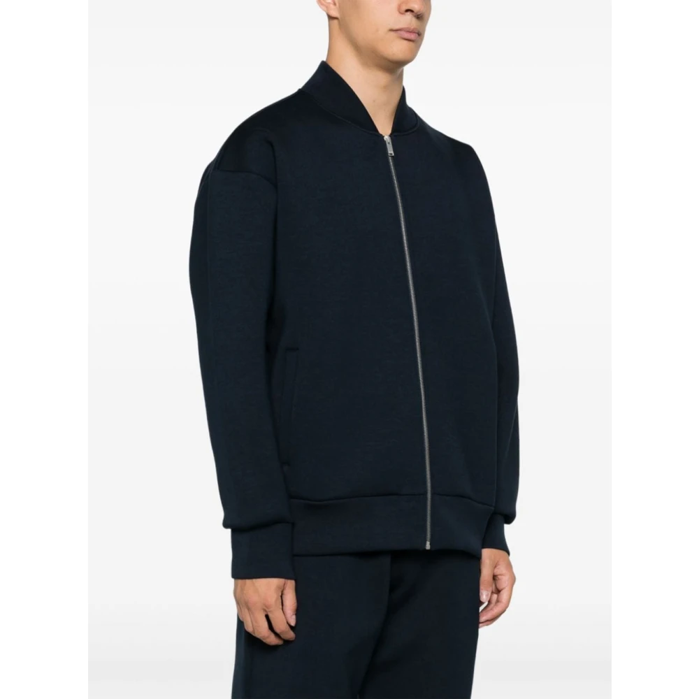 Lardini Navy Blue Baseball Kraag Jas Blue Heren
