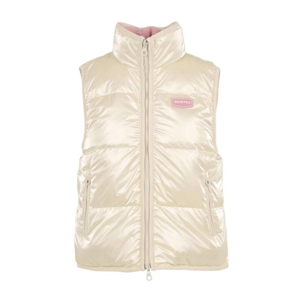 Duvetica Beige Omkeerbare Jas met Logo Patch Beige Dames