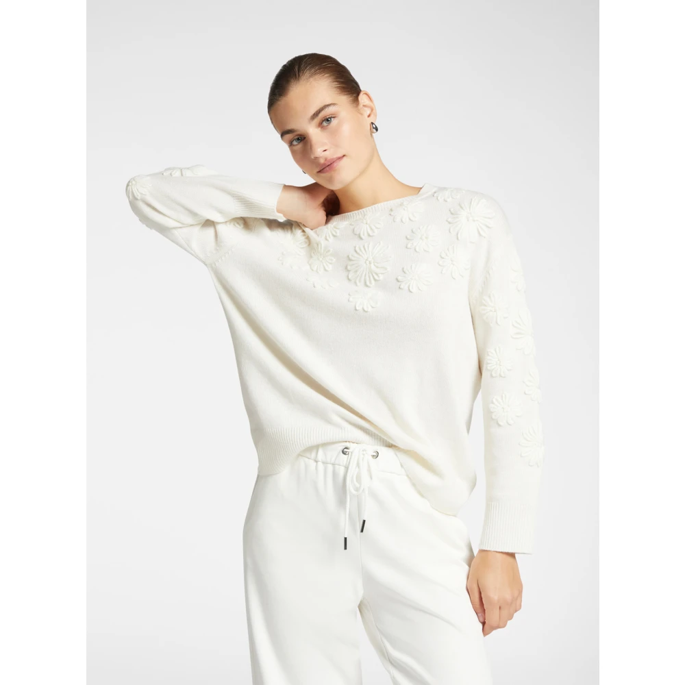 Elena Mirò Stijlvolle Maglia Top White Dames