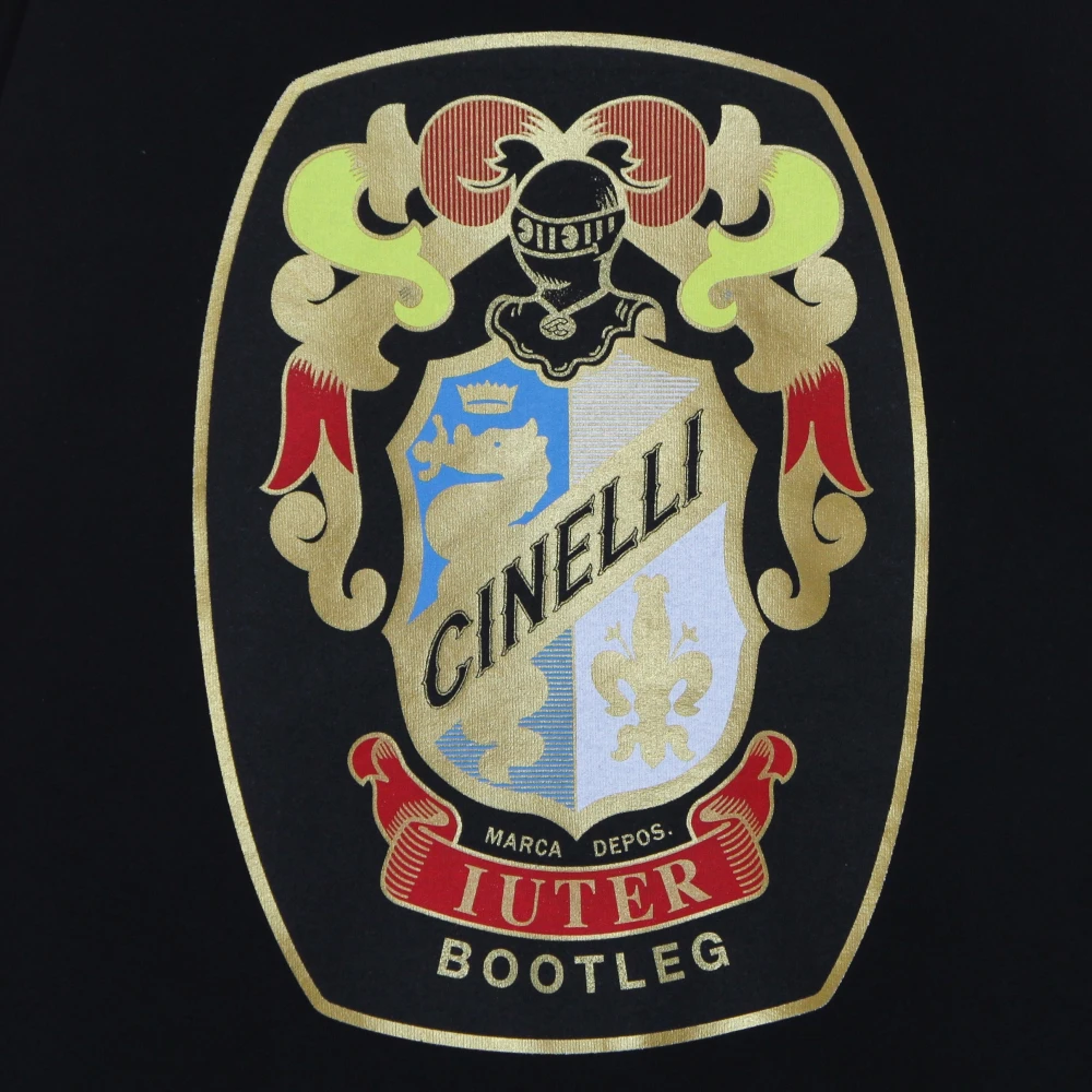 Iuter Cinelli Crewneck Sweatshirt Lichtgewicht Geborsteld Black Heren