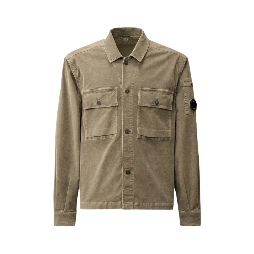 C.P. Company Grijze Corduroy Overhemd Fw24 Gray Heren