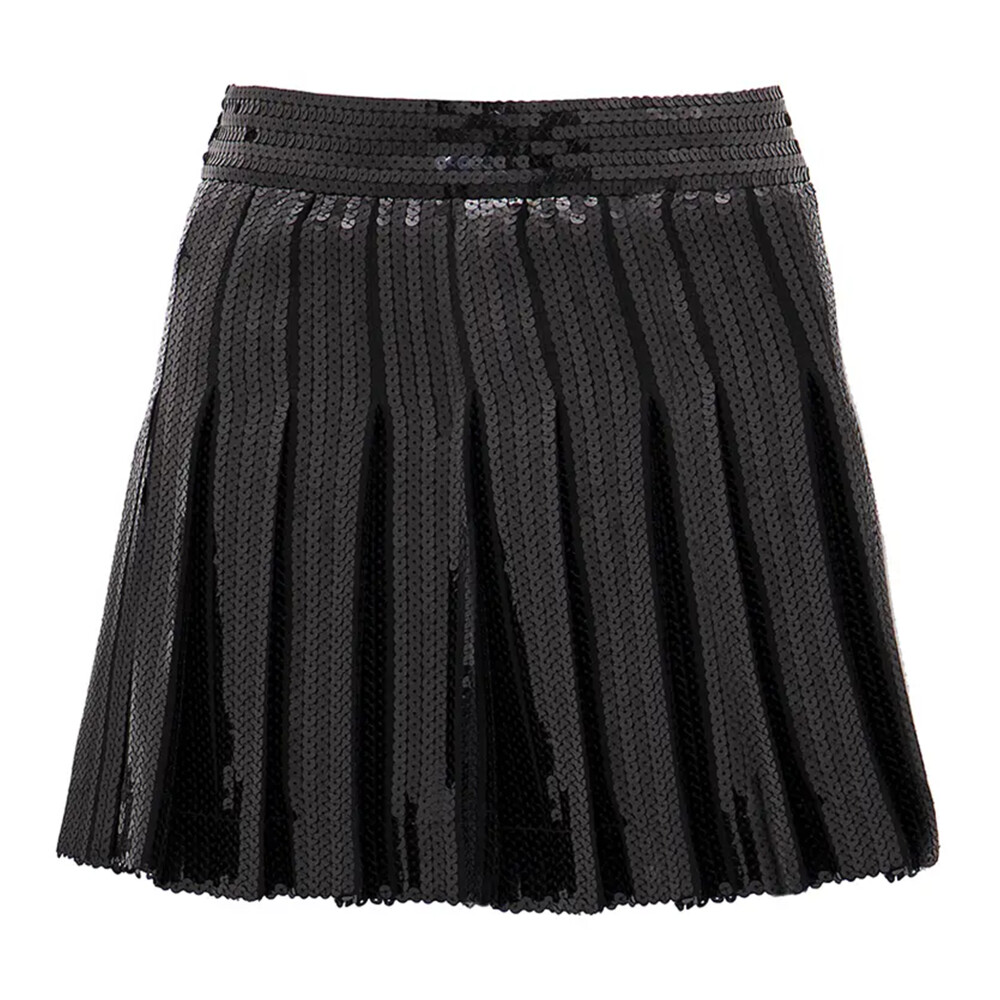 Black Pleated Skirt Concealed Zip Closure P.A.R.O.S.H. Short Skirts Miinto