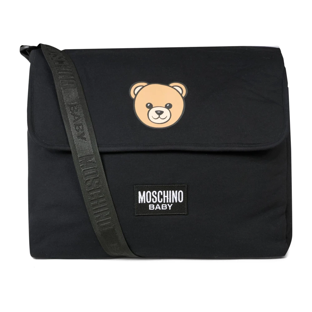 Moschino Unisex Zwart E Katoenen Luiertas Met Teddy Bear