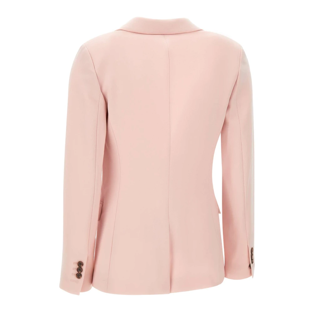 Theory Roze Blazer Lichtgewicht Crepe Stof Pink Dames
