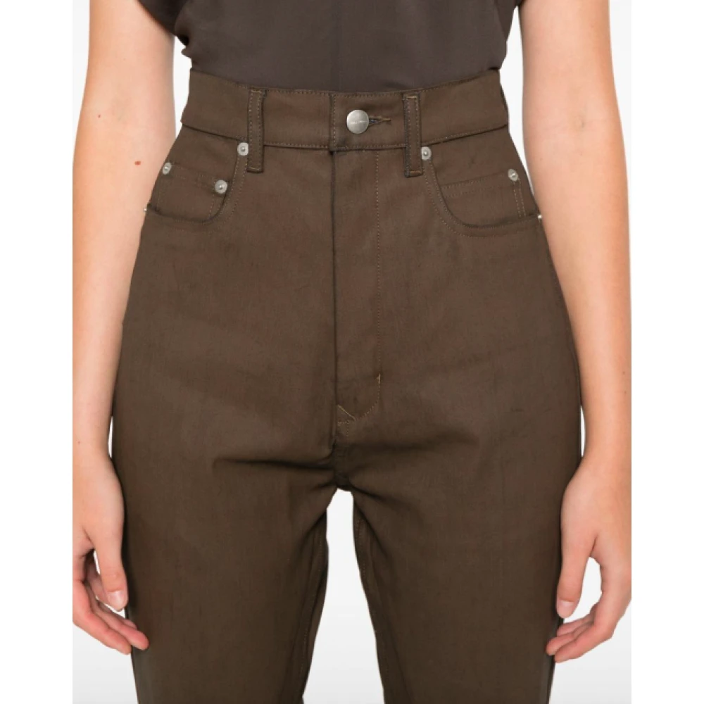 Rick Owens Denim Bootcut Broek Bolan Bean Brown Dames