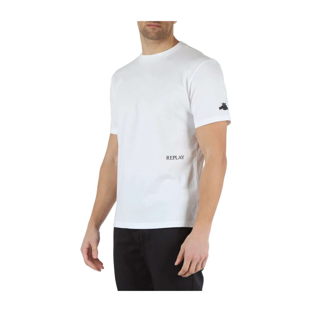 Replay Katoenen Logo T-shirt White Heren