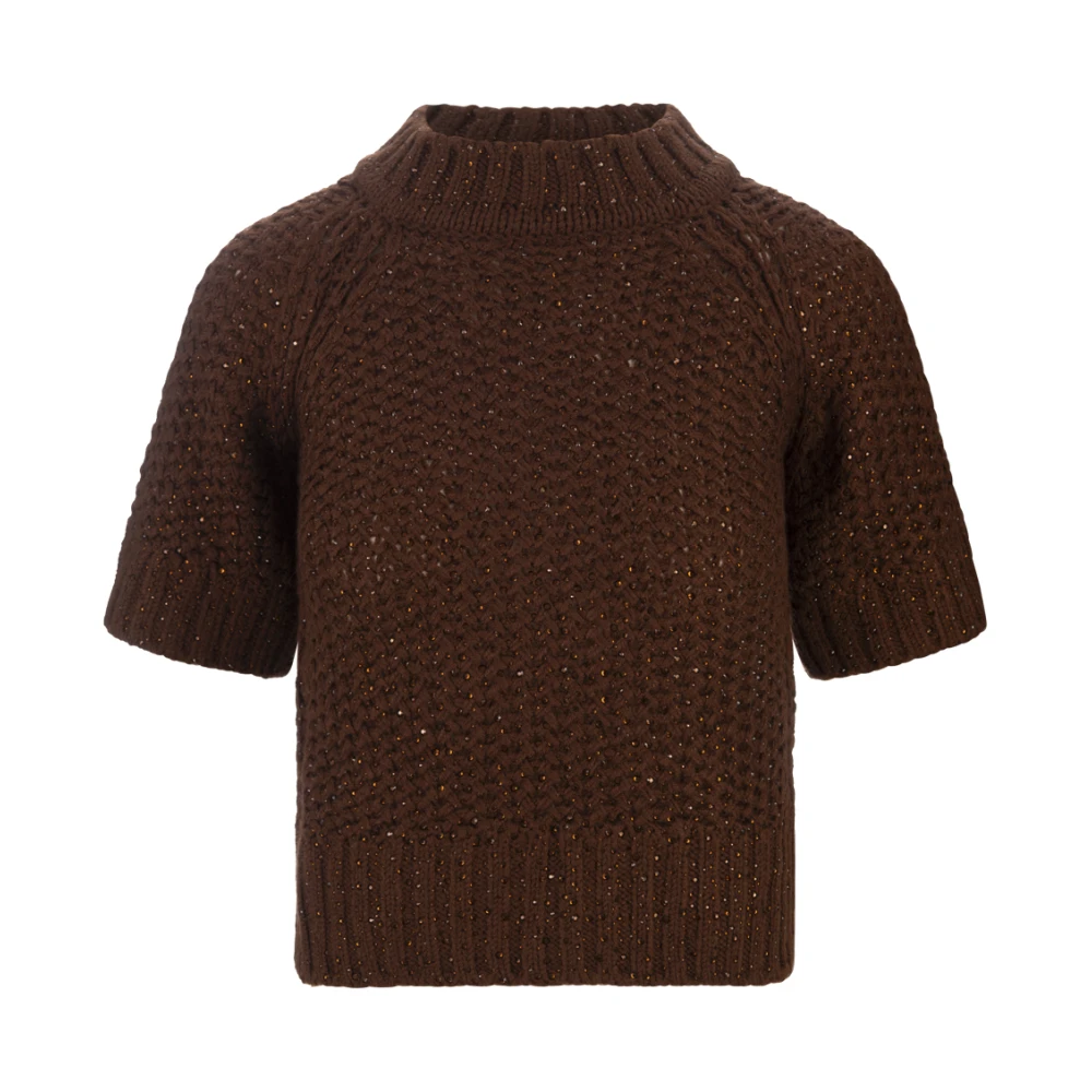 Ermanno Scervino Bruine Kristalapplicatie Crop Sweater Brown Dames