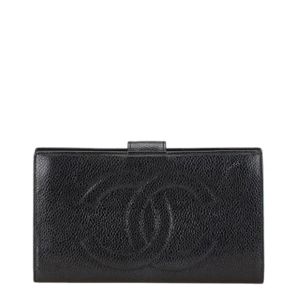Chanel Vintage Pre-owned Leather wallets Black Dames