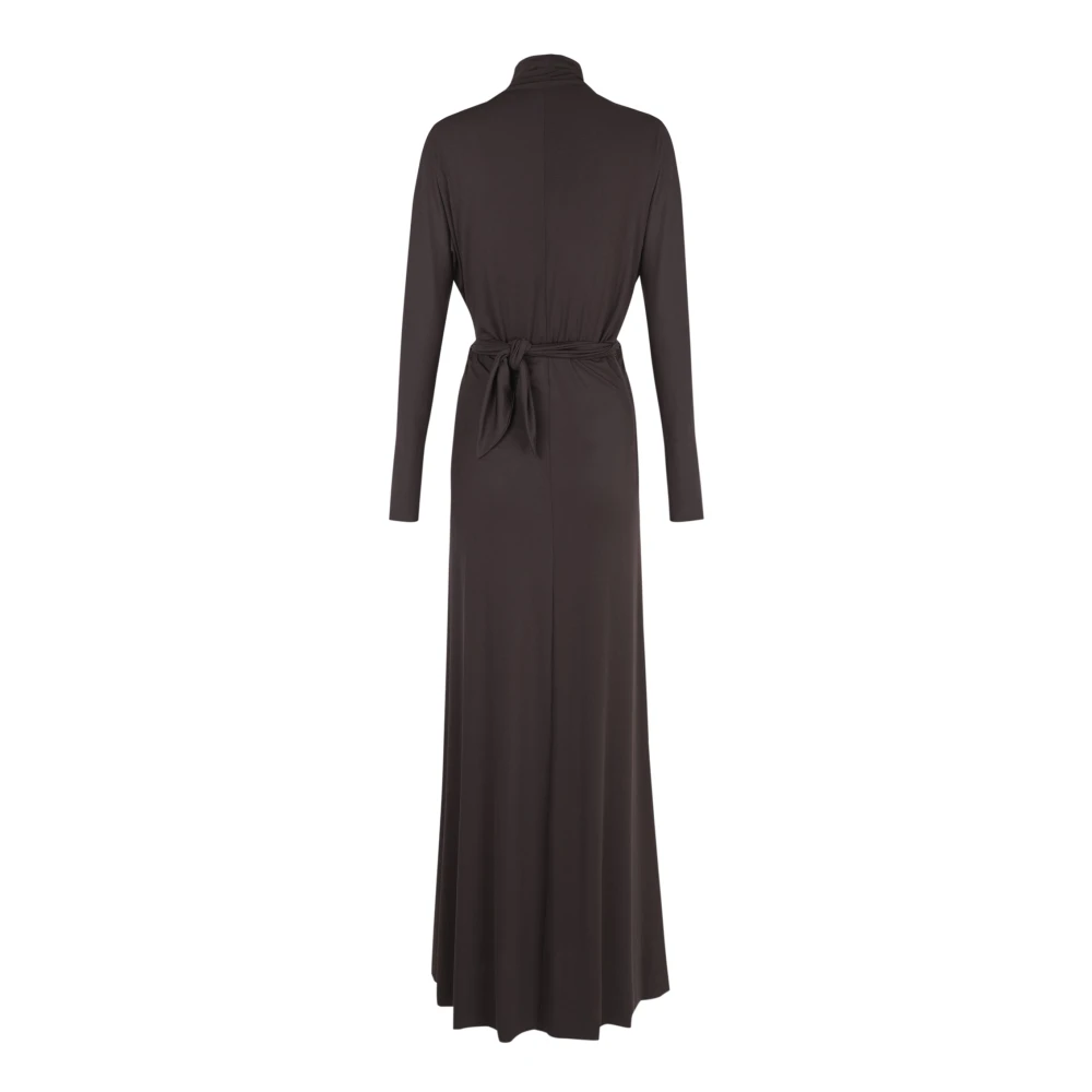 Cortana Lange jurk in grafiet cupro stretch Black Dames