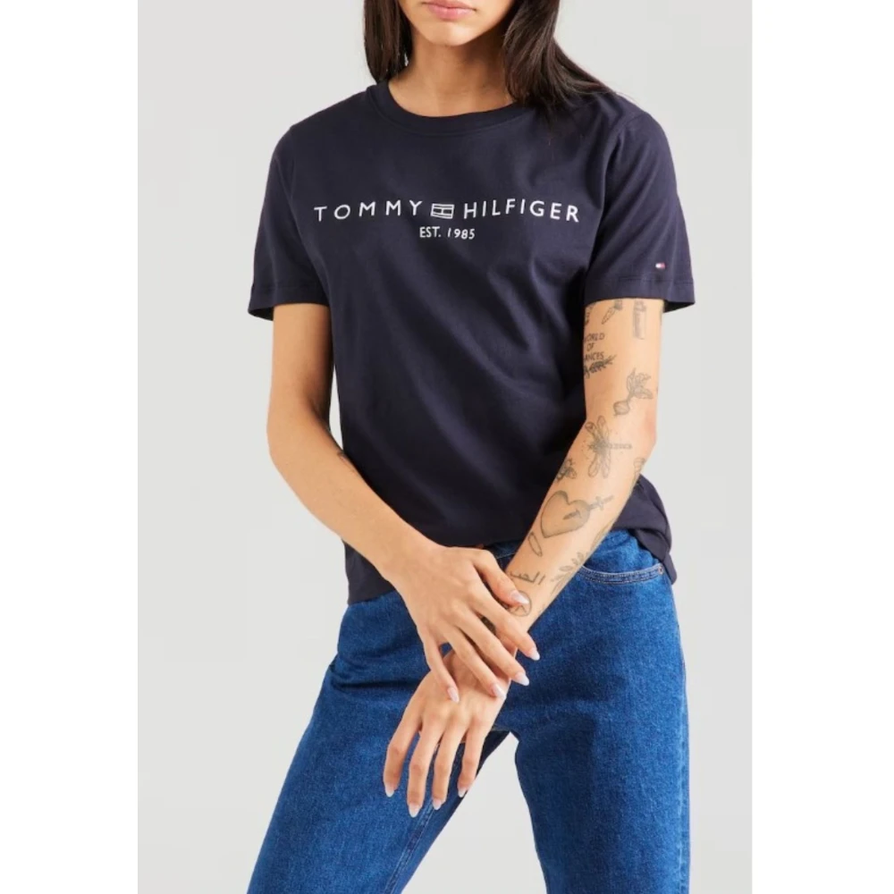 Tommy Hilfiger Dames Logo T-Shirt Blue Dames