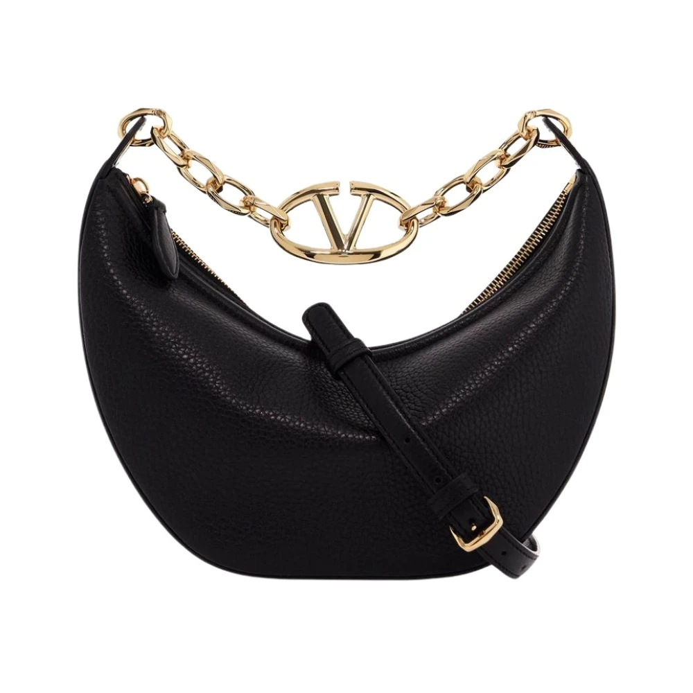 Valentino Garavani Women's Black Shoulder Bags, One Size, Small Hobo Vlogo Moon B