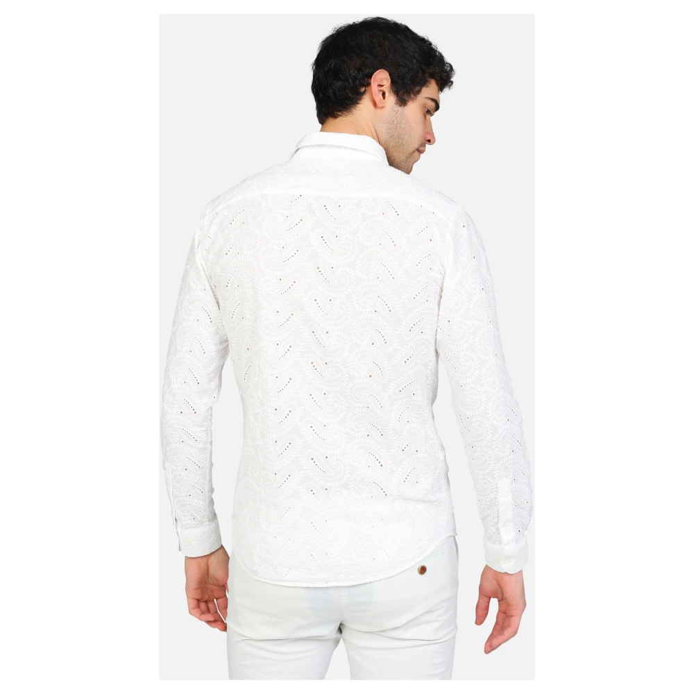 Gianni Lupo Gestreepte Kraag Blouses White Heren