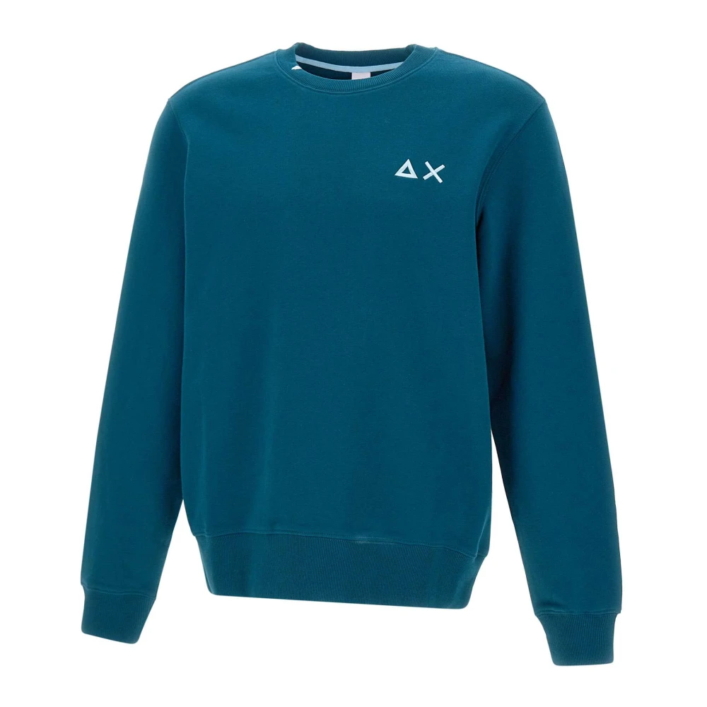 Sun68 Heren Katoenen Crew Neck Sweatshirt Blue Heren